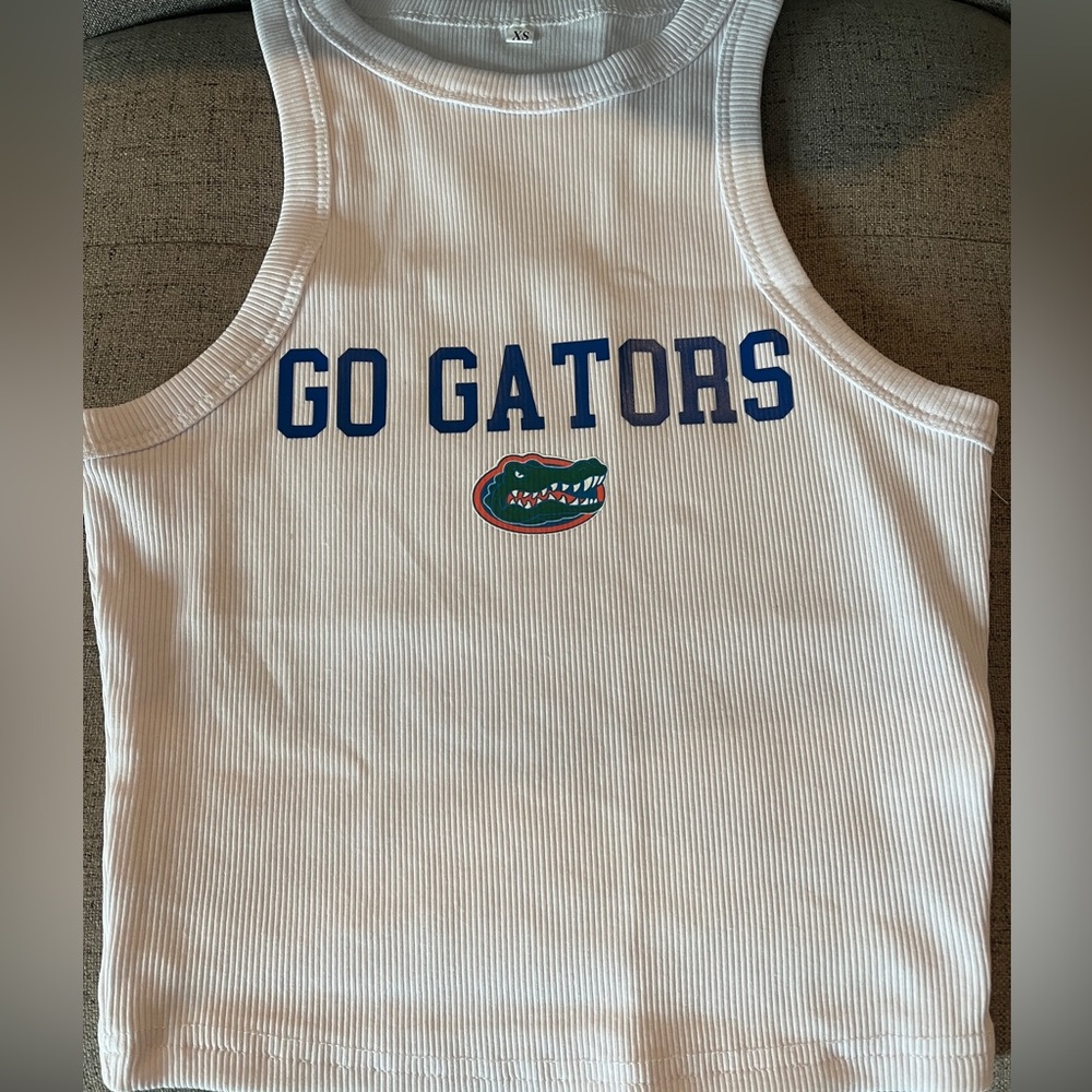 Custom cropped high neck tank “Go Gators”